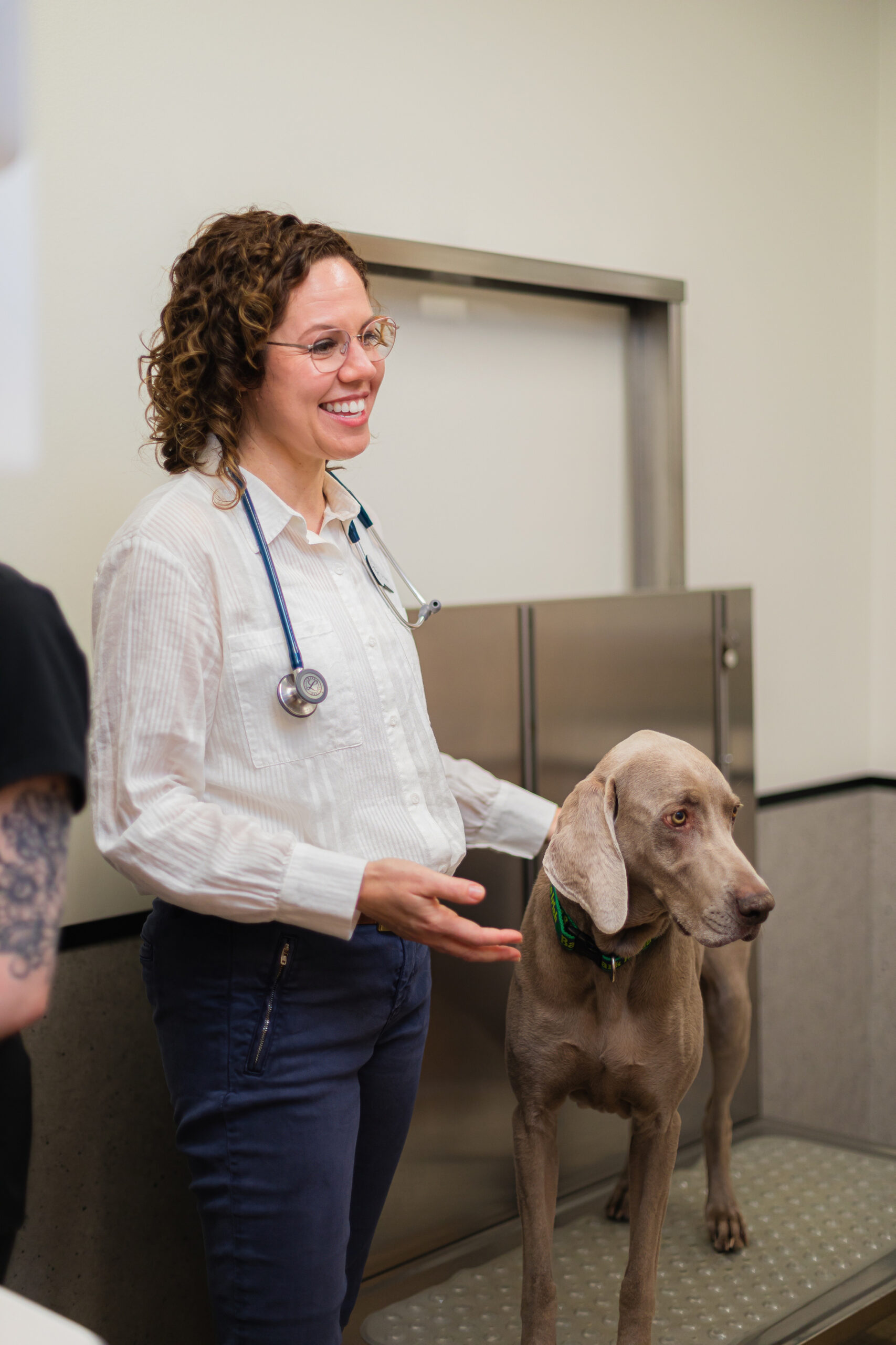 Dr.-Laurel-Beck-with-a-brown-dog